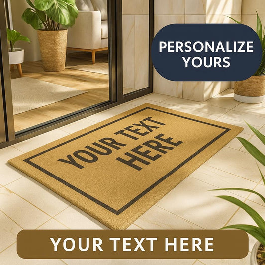 Il tuo testo ! Zerbino Personalizzato in Fibra di Cocco – Incisione Laser – Welcome Mat Ingresso Casa – Idea Regalo Nuova Casa