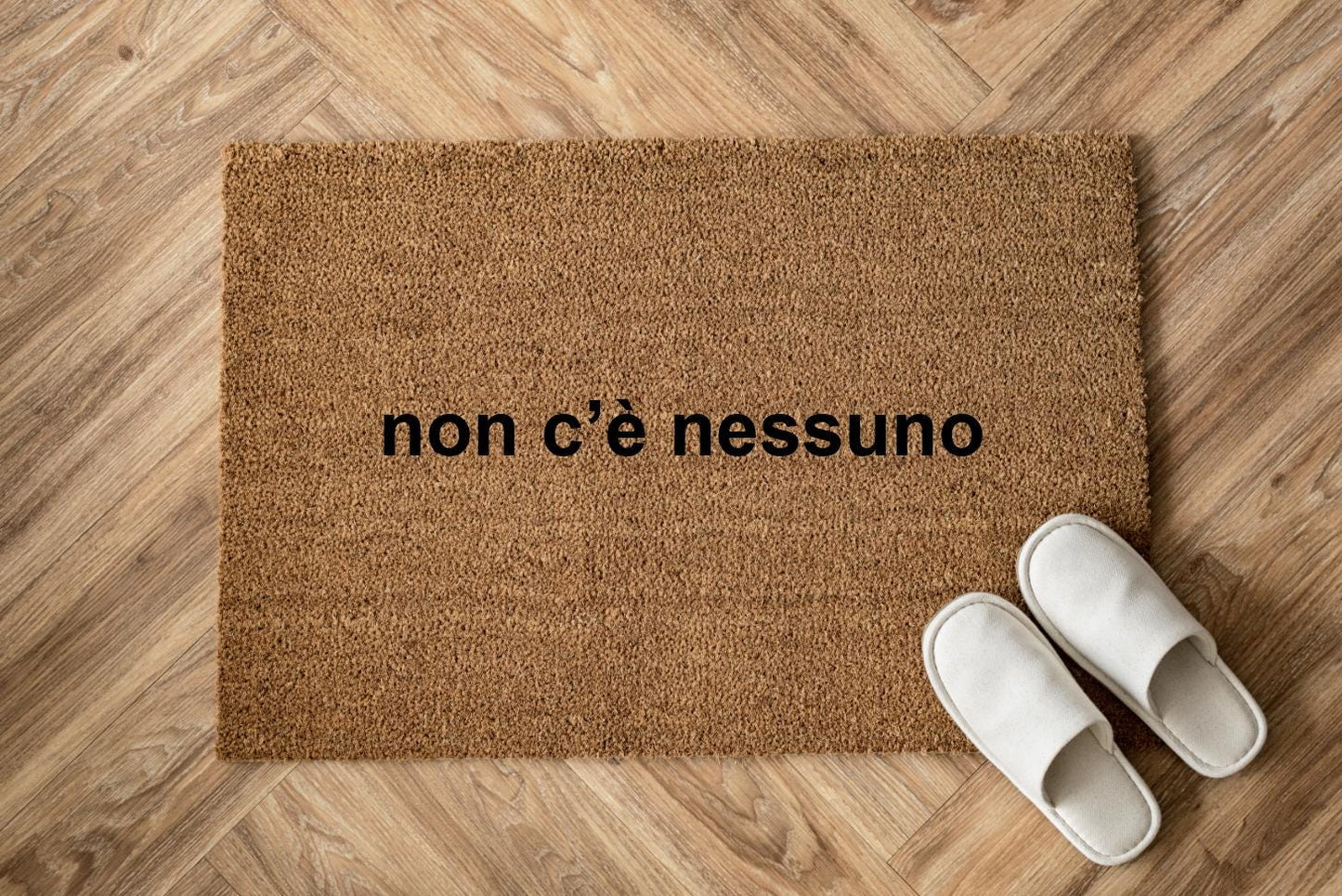 Non c'è nessuno Personalizzato in Fibra di Cocco – Incisione Laser – Welcome Mat Ingresso Casa