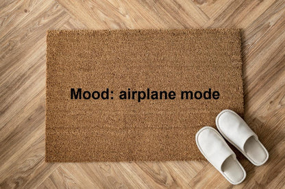 Mood: airplane mode Personalizzato in Fibra di Cocco – Incisione Laser – Welcome Mat Ingresso Casa