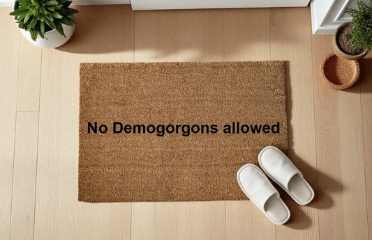No Demogorgons allowed Zerbino Personalizzato in Fibra di Cocco – Ingresso Casa – Regalo Nuova Casa