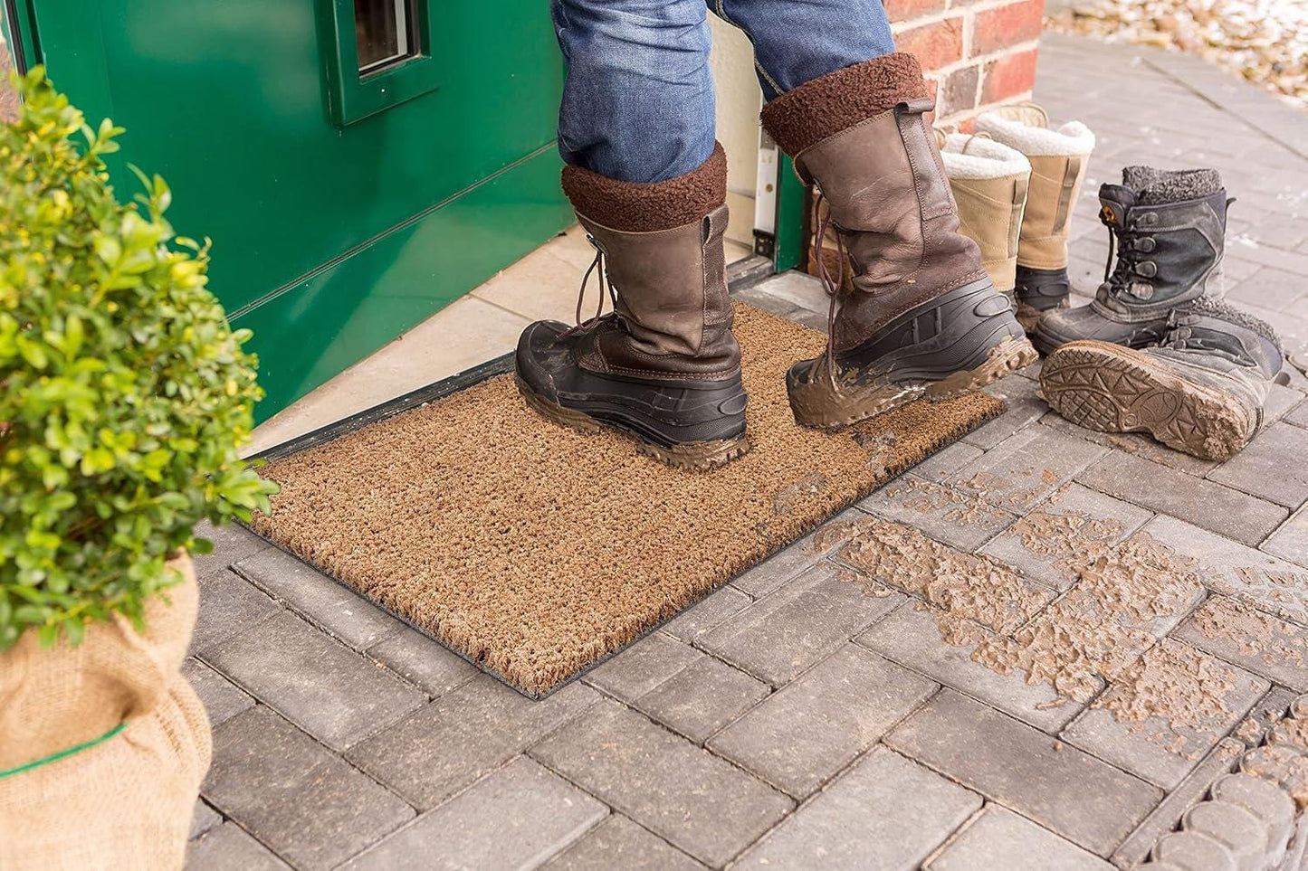 Il cane abbaia. Il padrone anche. zerbino Personalizzato in Fibra di Cocco – Incisione Laser – Welcome Mat Ingresso Casa