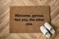Welcome, genius. Not you, the other one. Zerbino Personalizzato in Fibra di Cocco – Incisione Laser – Welcome Mat Ingresso Casa