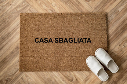 CASA SBAGLIATA Zerbino Personalizzato in Fibra di Cocco – Incisione Laser – Welcome Mat Ingresso Casa
