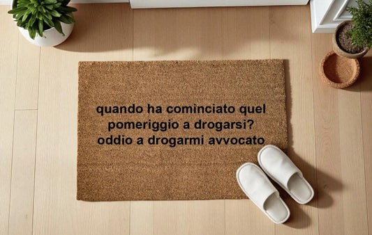 oddio a drogarmi Zerbino Personalizzato in Fibra di Cocco – Ingresso Casa – Regalo Nuova Casa