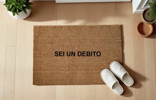 SEI UN DEBITO Zerbino Personalizzato in Fibra di Cocco – Ingresso Casa – Regalo Nuova Casa
