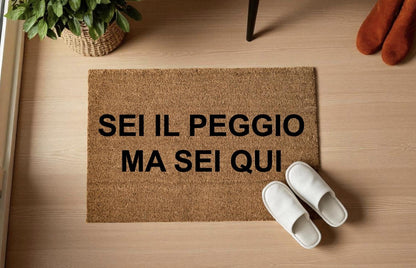 SEI IL PEGGIO ima sei qu Personalizzato in Fibra di Cocco – Incisione Laser – Welcome Mat Ingresso Casa