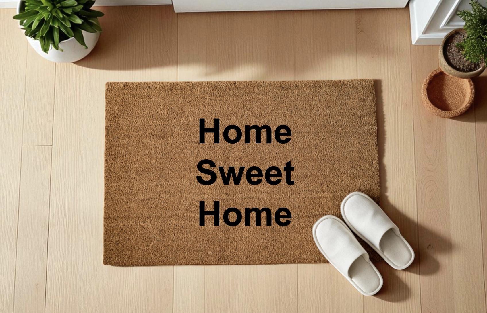 HOME SWEET HOME Zerbino Personalizzato in Fibra di Cocco – Incisione Laser – Welcome Mat Ingresso Casa – Idea Regalo Nuova Casa