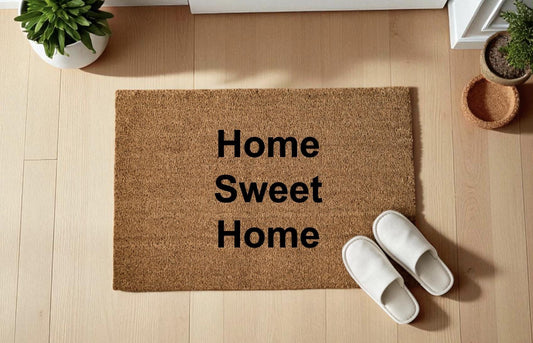 HOME SWEET HOME Zerbino Personalizzato in Fibra di Cocco – Incisione Laser – Welcome Mat Ingresso Casa – Idea Regalo Nuova Casa