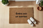 Entra con un sorriso Zerbino Personalizzato in Fibra di Cocco – Incisione Laser – Welcome Mat Ingresso Casa – Idea Regalo Nuova Casa